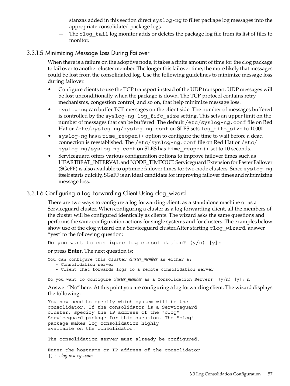 5 minimizing message loss during failover | HP Linux Server Management Software User Manual | Page 57 / 98