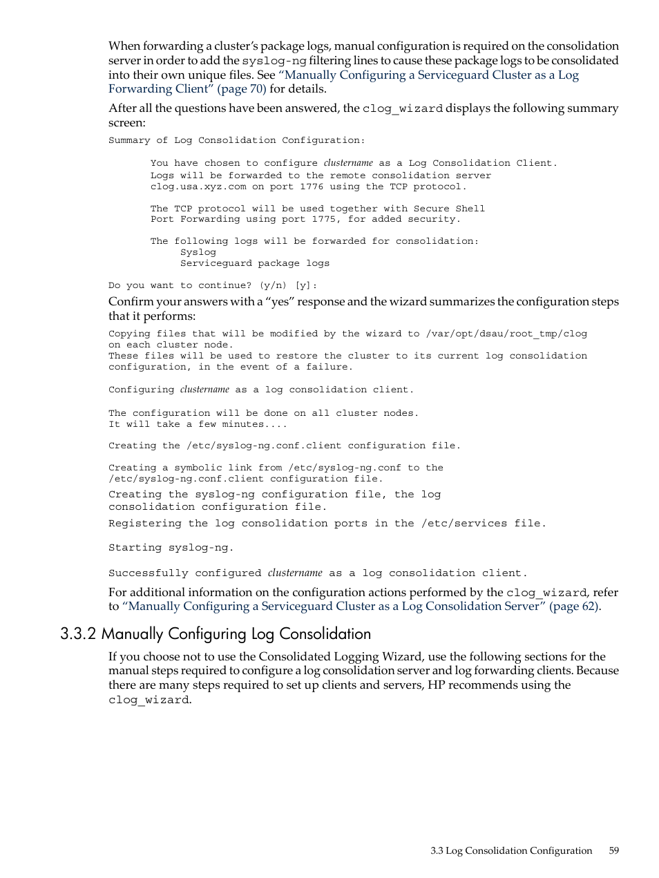 2 manually configuring log consolidation | HP Linux Server Management Software User Manual | Page 59 / 98