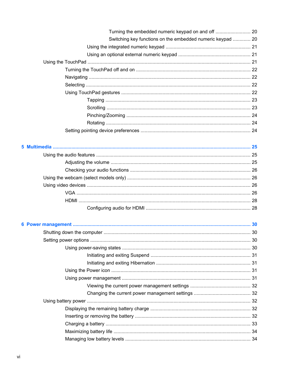 HP ProBook 450 G1 Notebook PC User Manual | Page 6 / 95