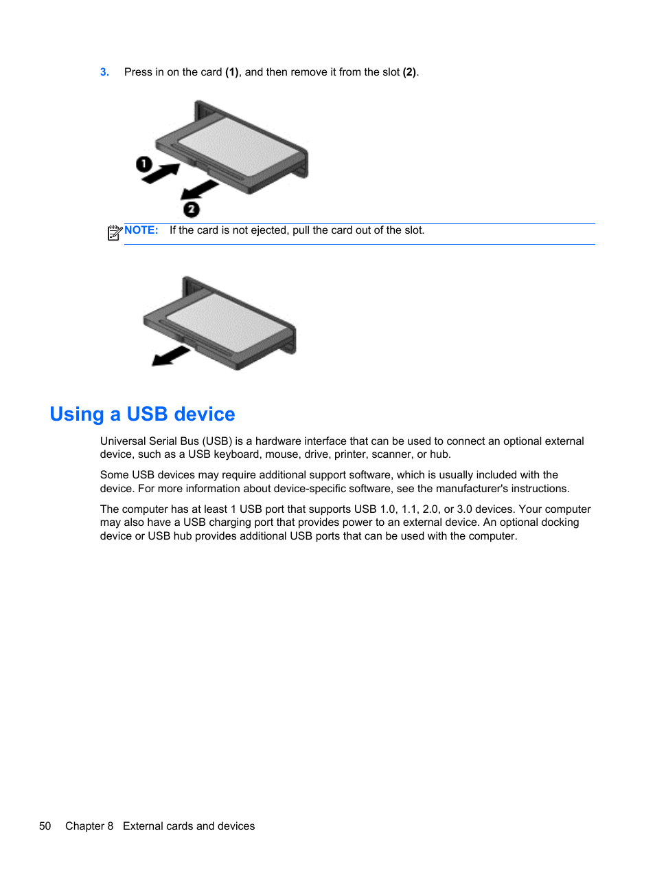 Using a usb device | HP ProBook 450 G1 Notebook PC User Manual | Page 60 / 95