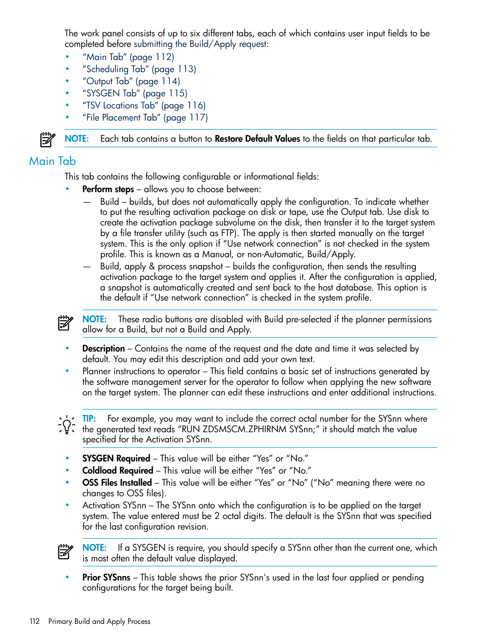 Main tab | HP Integrity NonStop H-Series User Manual | Page 112 / 252