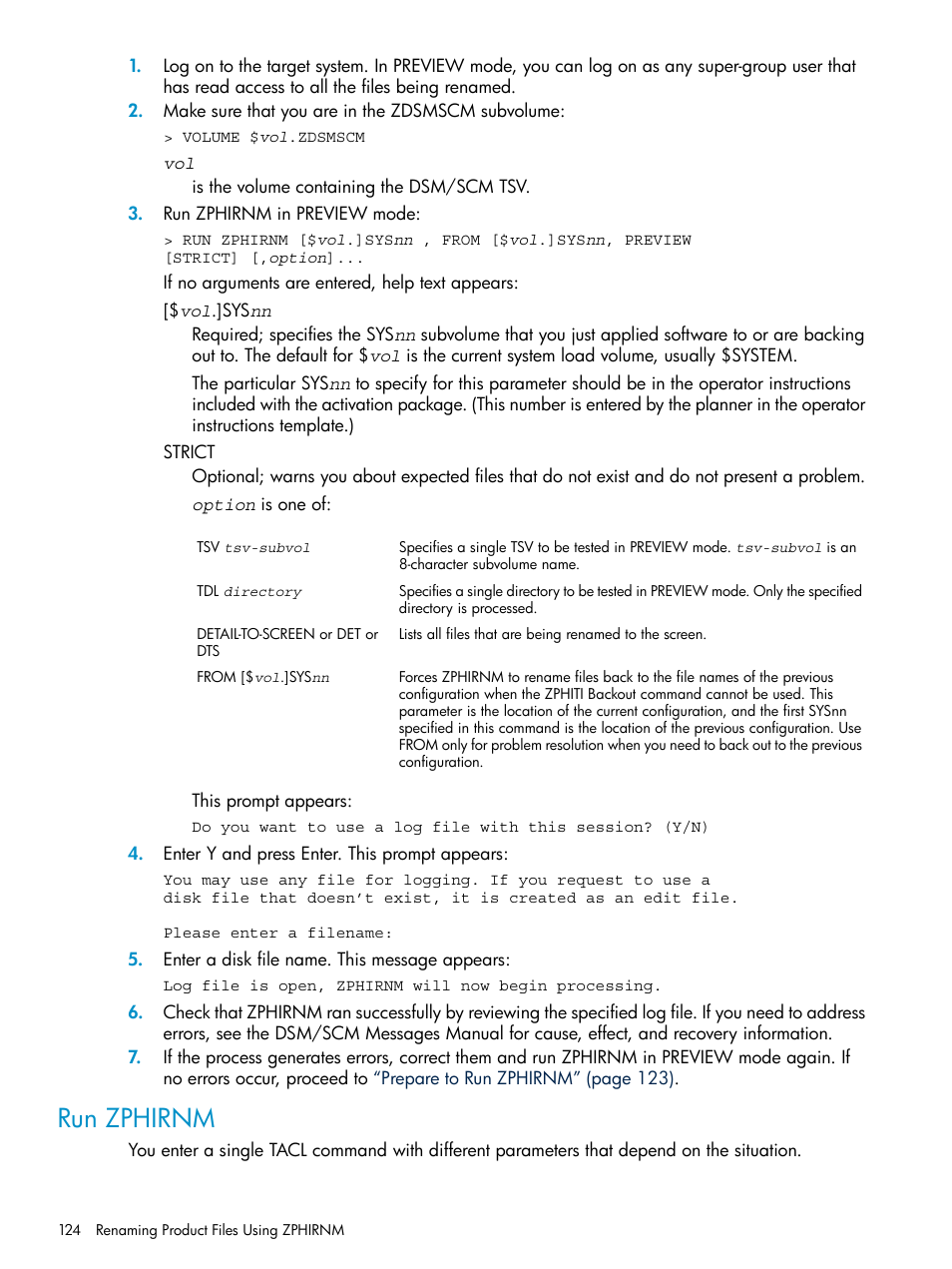 Run zphirnm | HP Integrity NonStop H-Series User Manual | Page 124 / 252