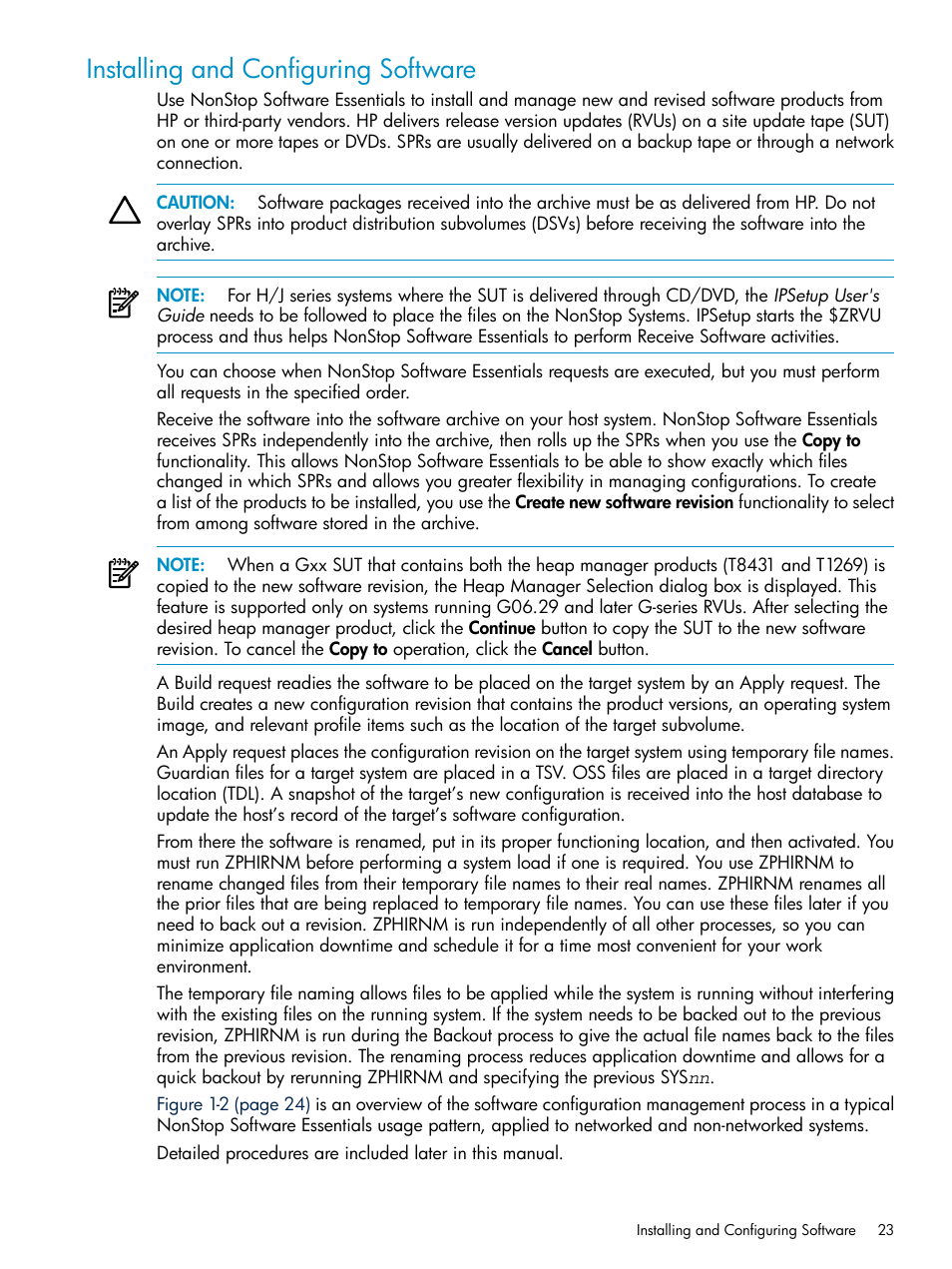Installing and configuring software | HP Integrity NonStop H-Series User Manual | Page 23 / 252