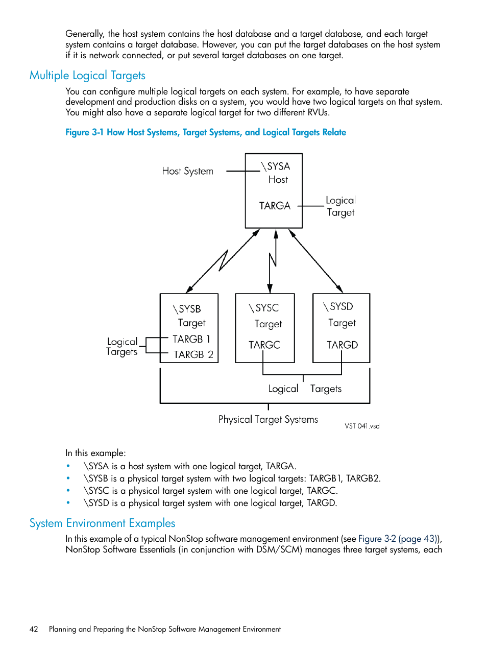 Multiple logical targets, System environment examples | HP Integrity NonStop H-Series User Manual | Page 42 / 252