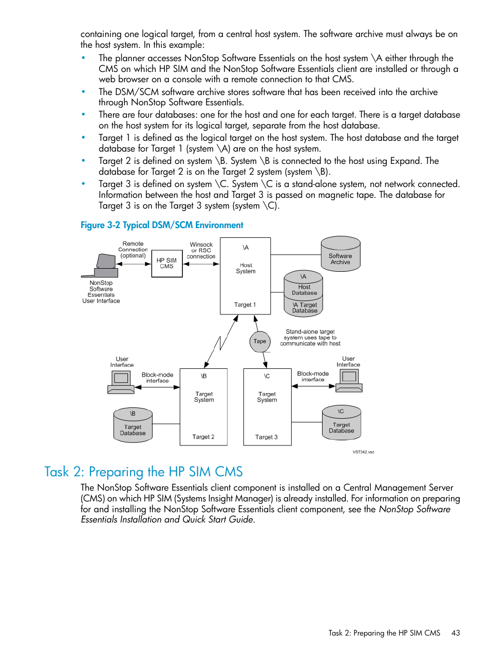 Task 2: preparing the hp sim cms | HP Integrity NonStop H-Series User Manual | Page 43 / 252