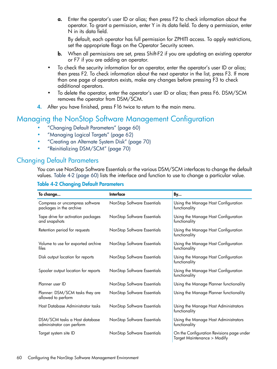 Changing default parameters | HP Integrity NonStop H-Series User Manual | Page 60 / 252