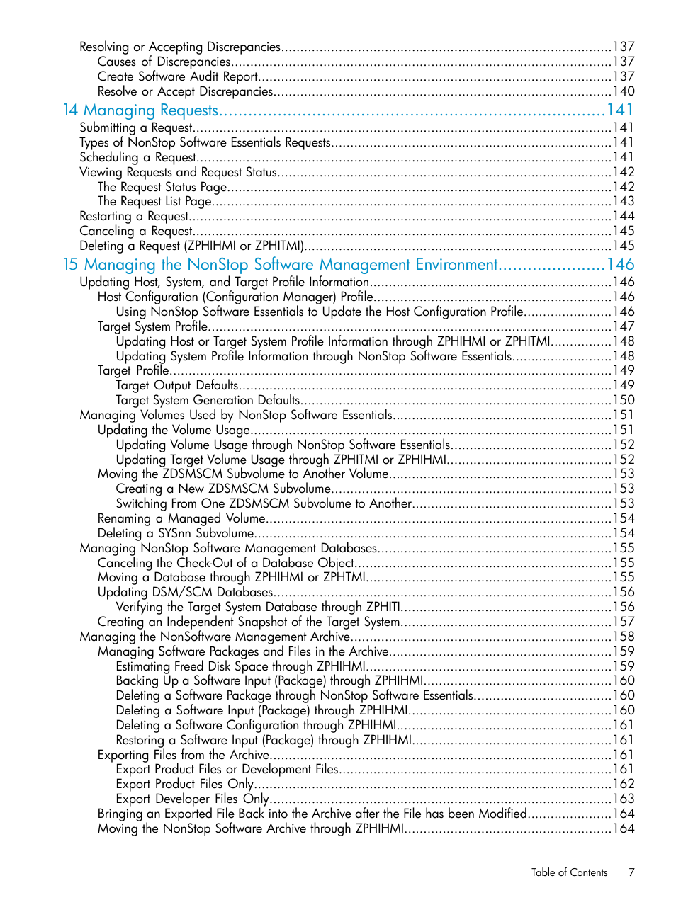 14 managing requests | HP Integrity NonStop H-Series User Manual | Page 7 / 252