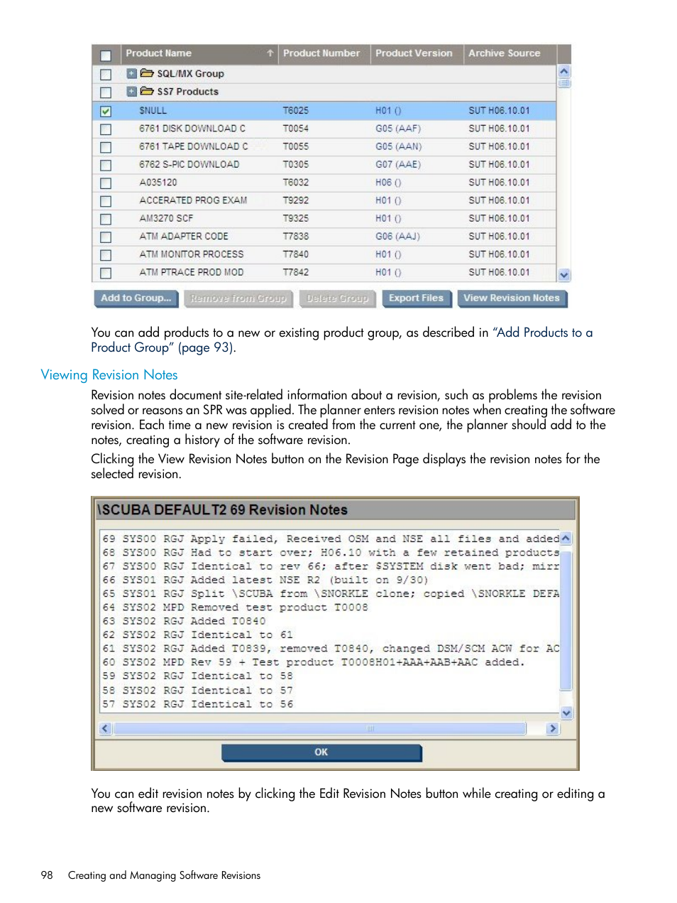 Viewing revision notes | HP Integrity NonStop H-Series User Manual | Page 98 / 252