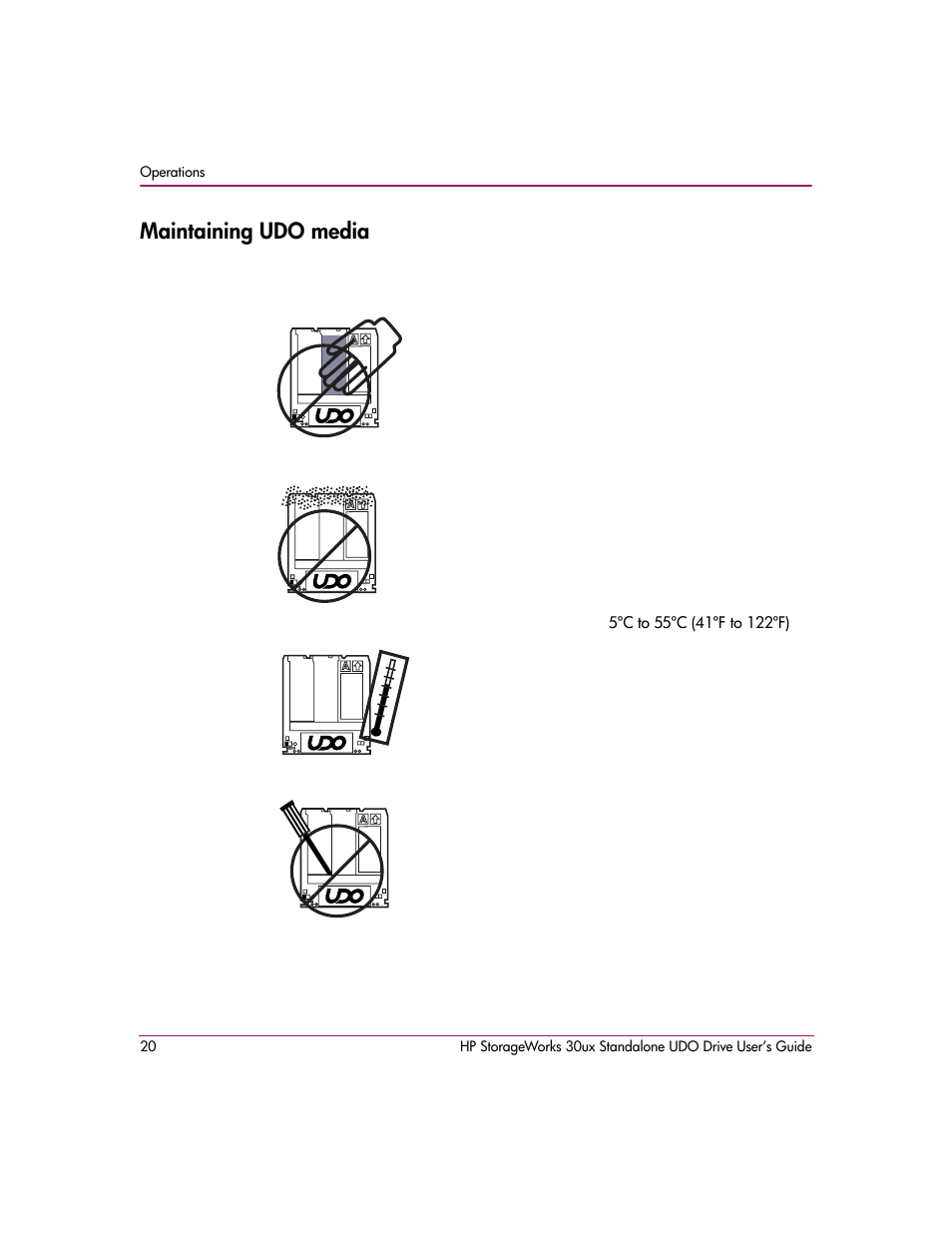 Maintaining udo media | HP StorageWorks Ultra Density Optical Storage User Manual | Page 20 / 48