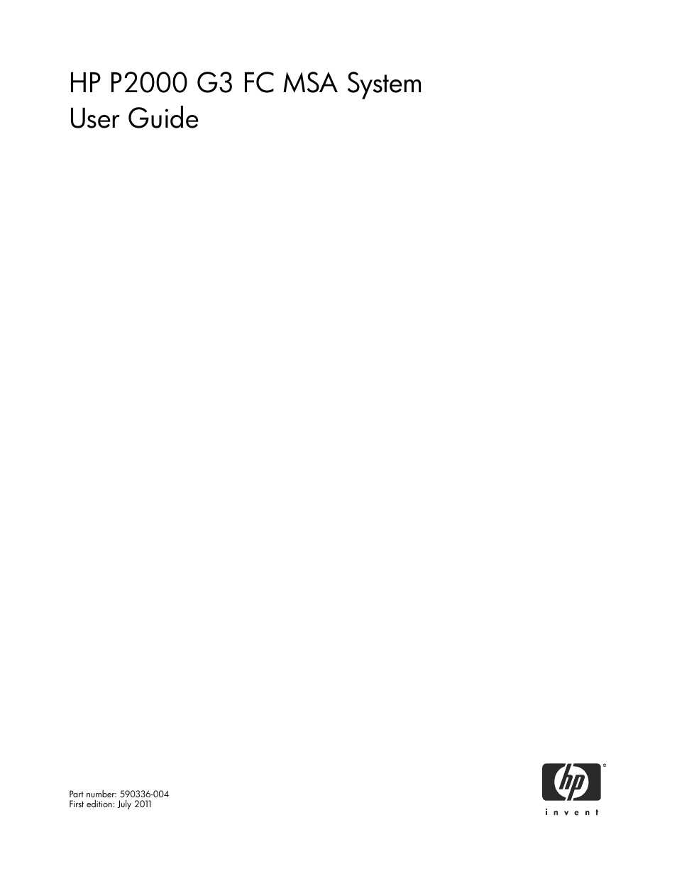 HP P2000 G3 MSA Array Systems User Manual | 84 pages