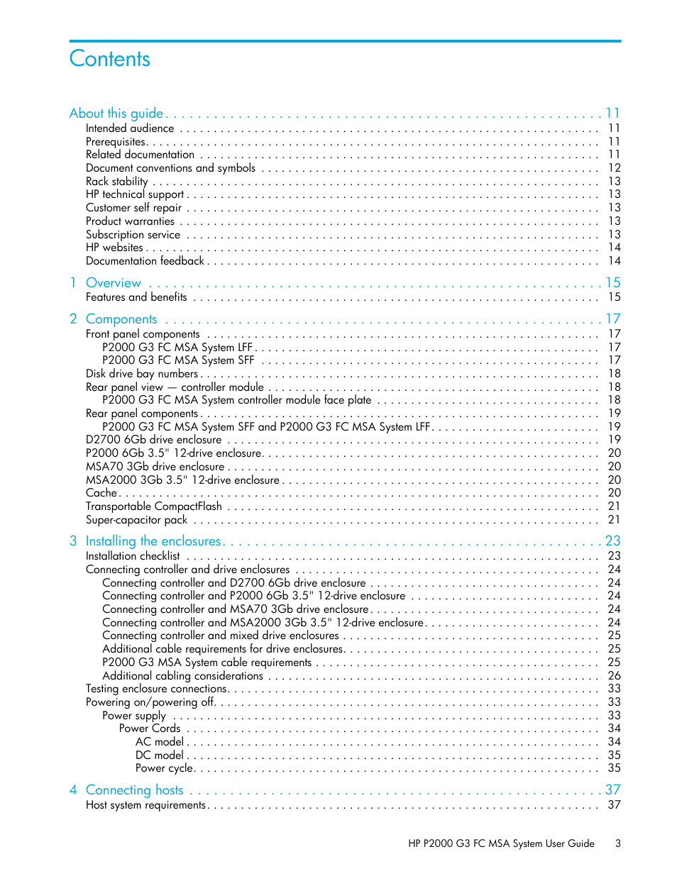 HP P2000 G3 MSA Array Systems User Manual | Page 3 / 84