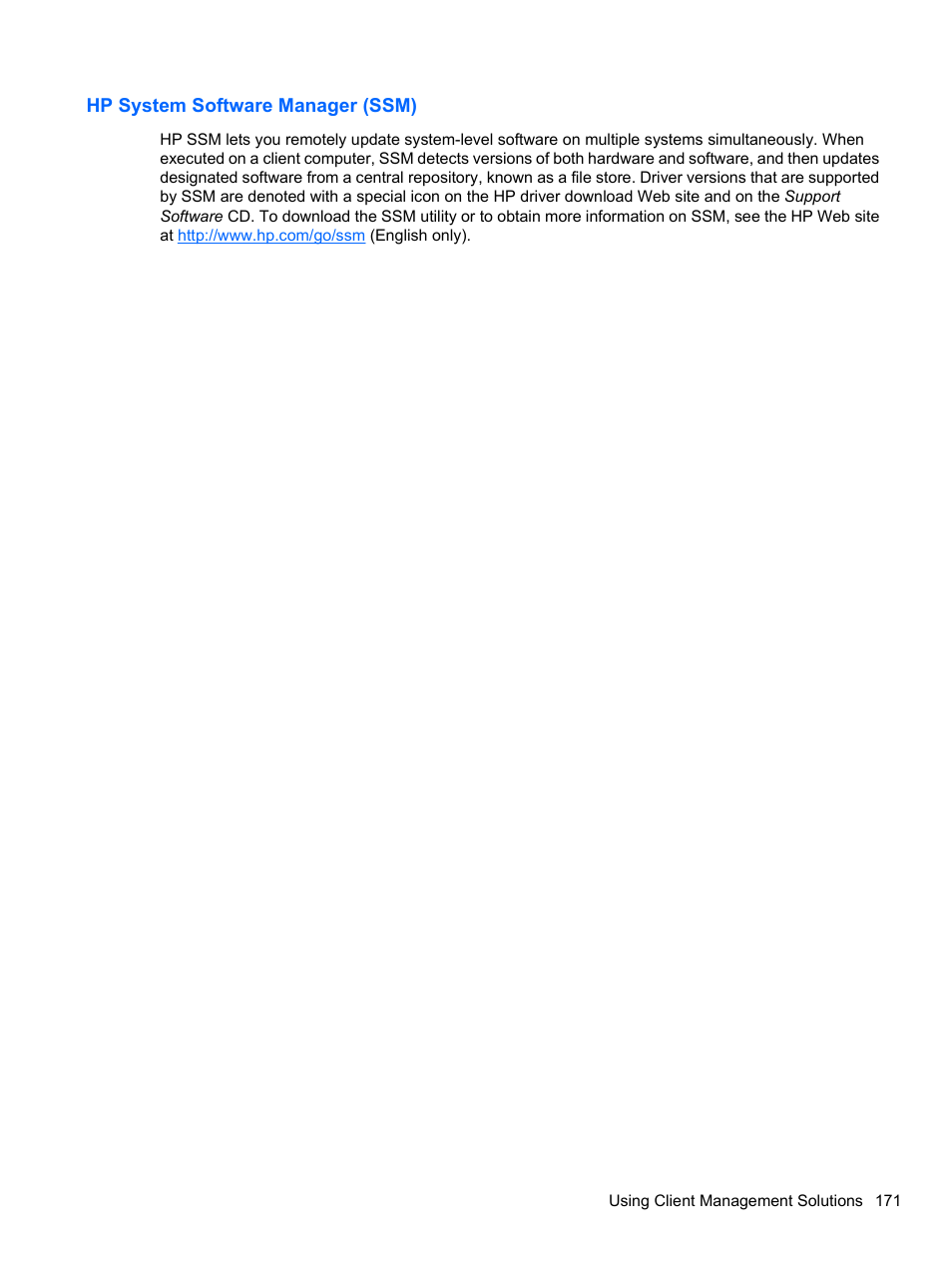 Hp system software manager (ssm) | HP ProBook 4320s Notebook-PC User Manual | Page 183 / 190