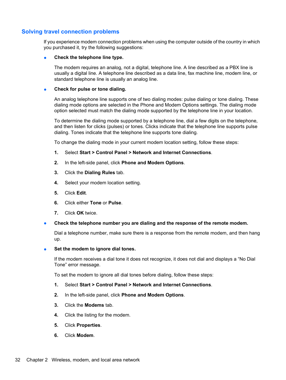 Solving travel connection problems | HP ProBook 4320s Notebook-PC User Manual | Page 44 / 190