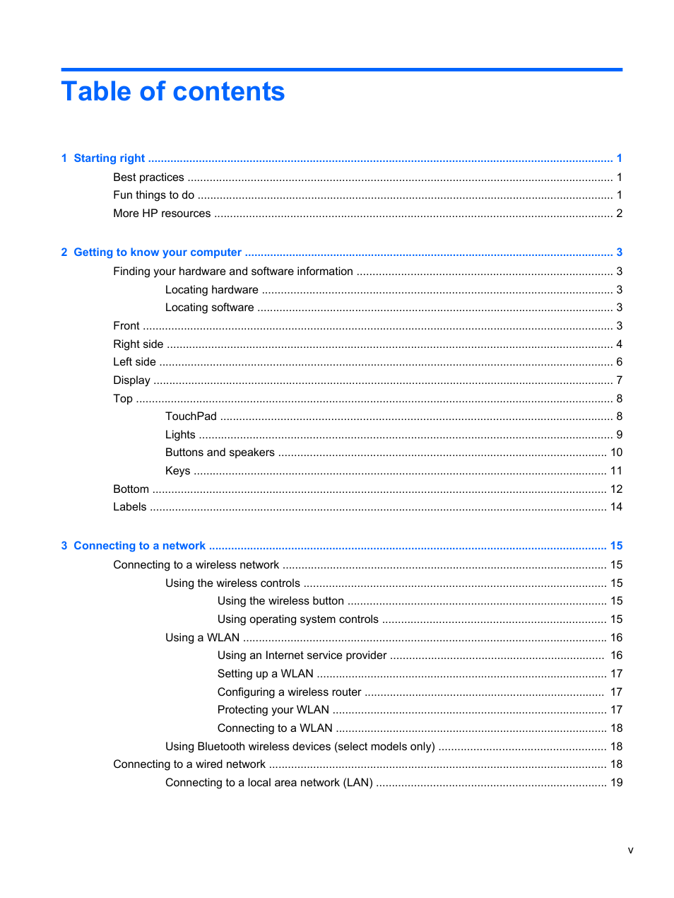 HP ENVY dv4-5213cl Notebook PC User Manual | Page 5 / 89