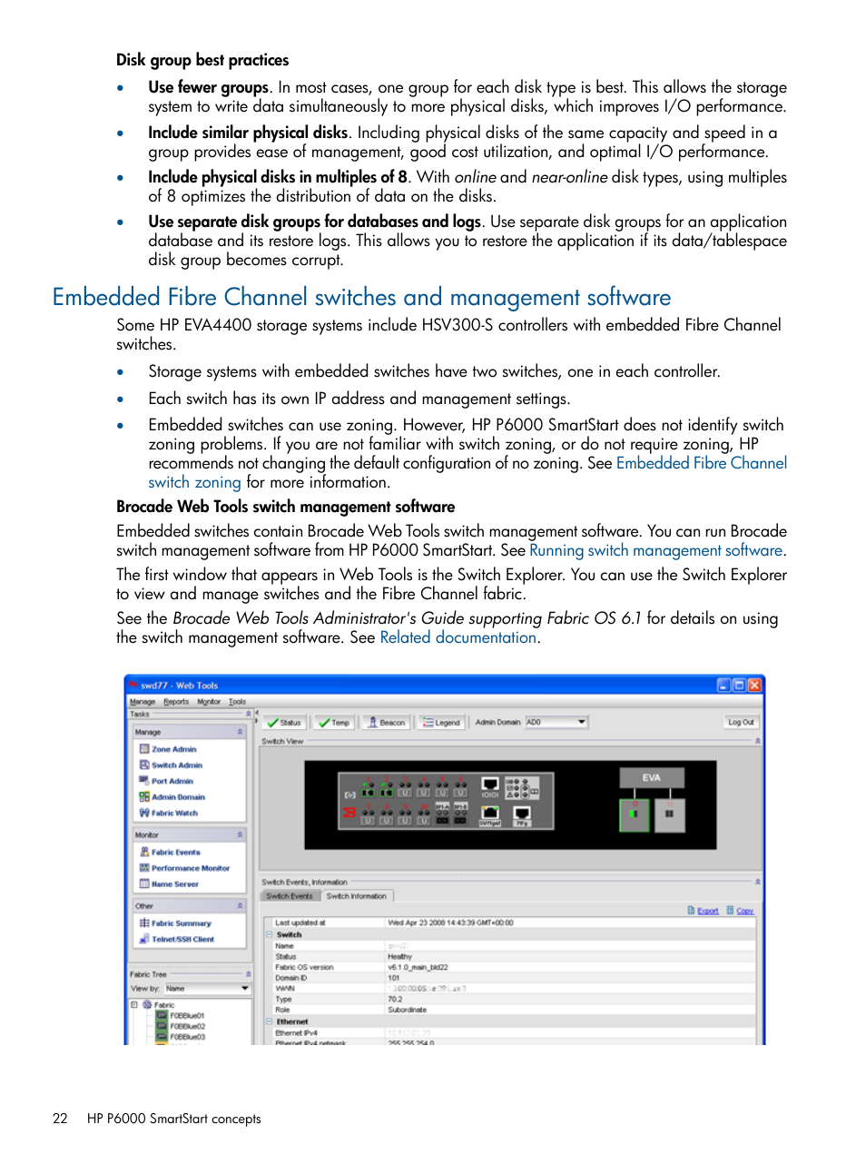 Switch management software | HP P6000 SmartStart Storage Software User Manual | Page 22 / 43
