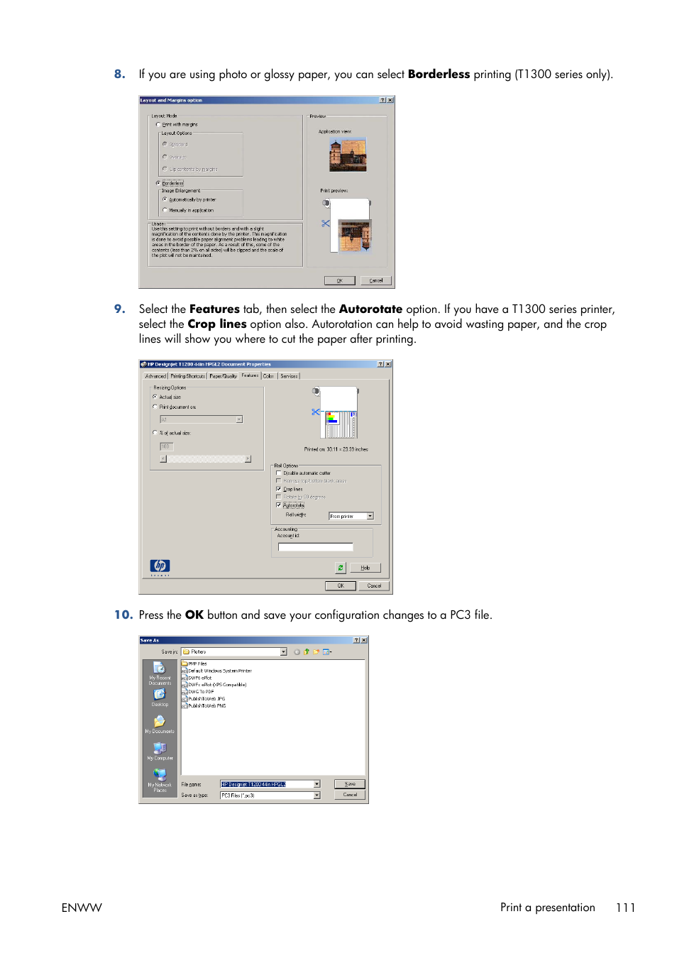 HP Designjet T1300 ePrinter User Manual | Page 119 / 224