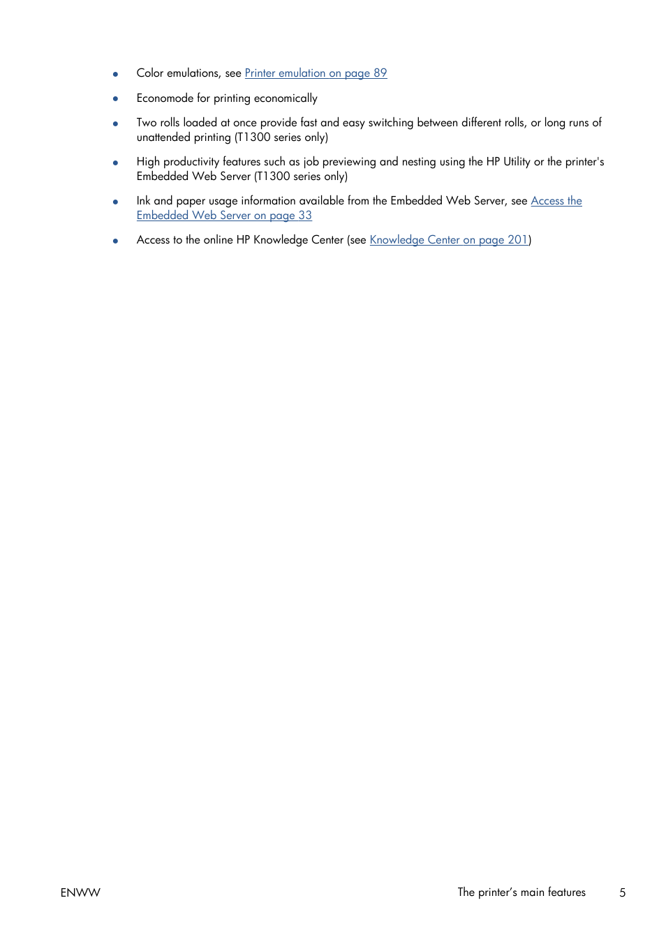 HP Designjet T1300 ePrinter User Manual | Page 13 / 224