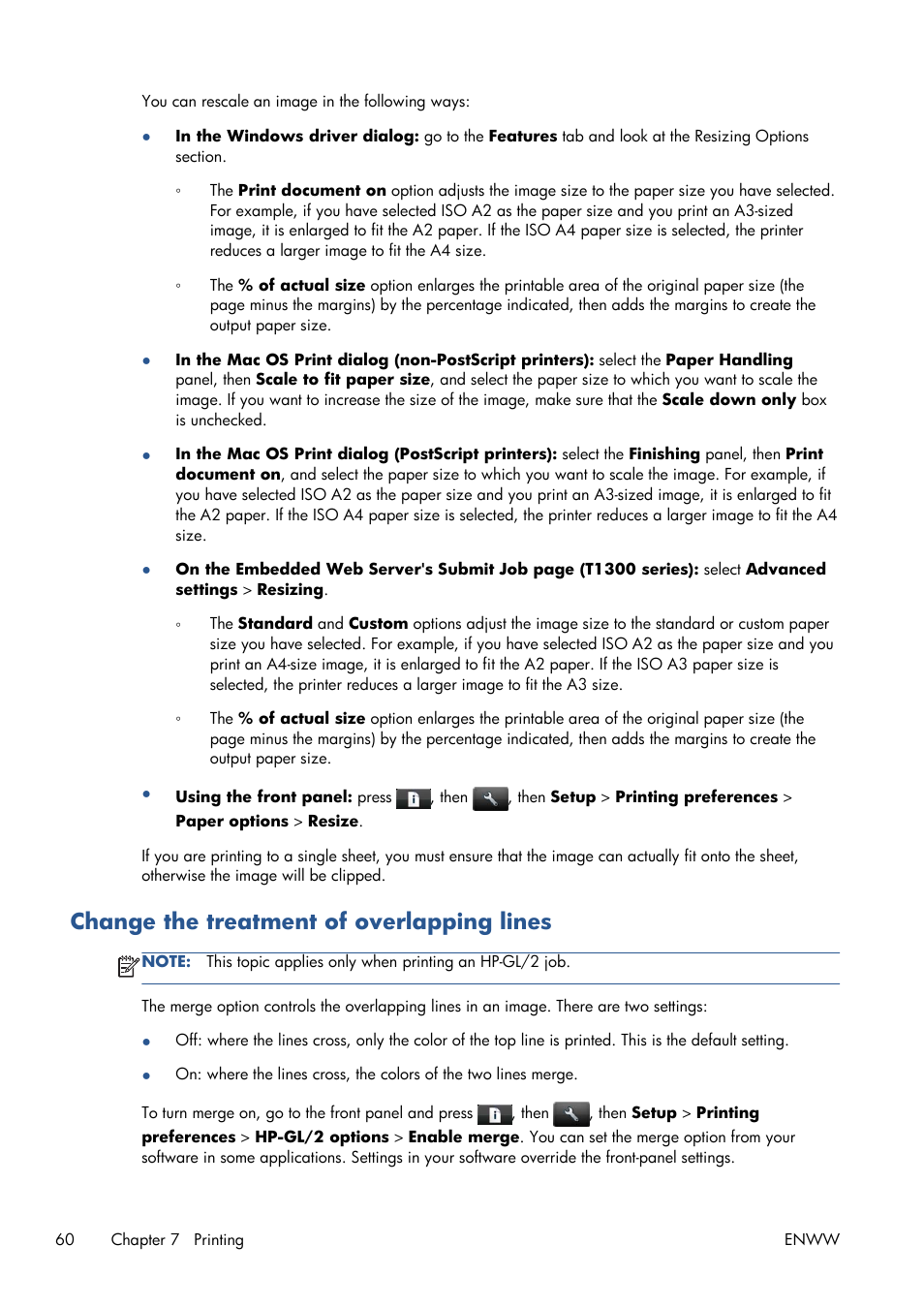 Change the treatment of overlapping lines | HP Designjet T1300 ePrinter User Manual | Page 68 / 224