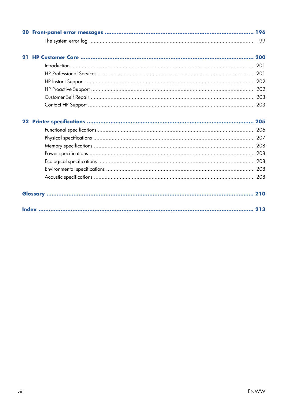 HP Designjet T1300 ePrinter User Manual | Page 8 / 224