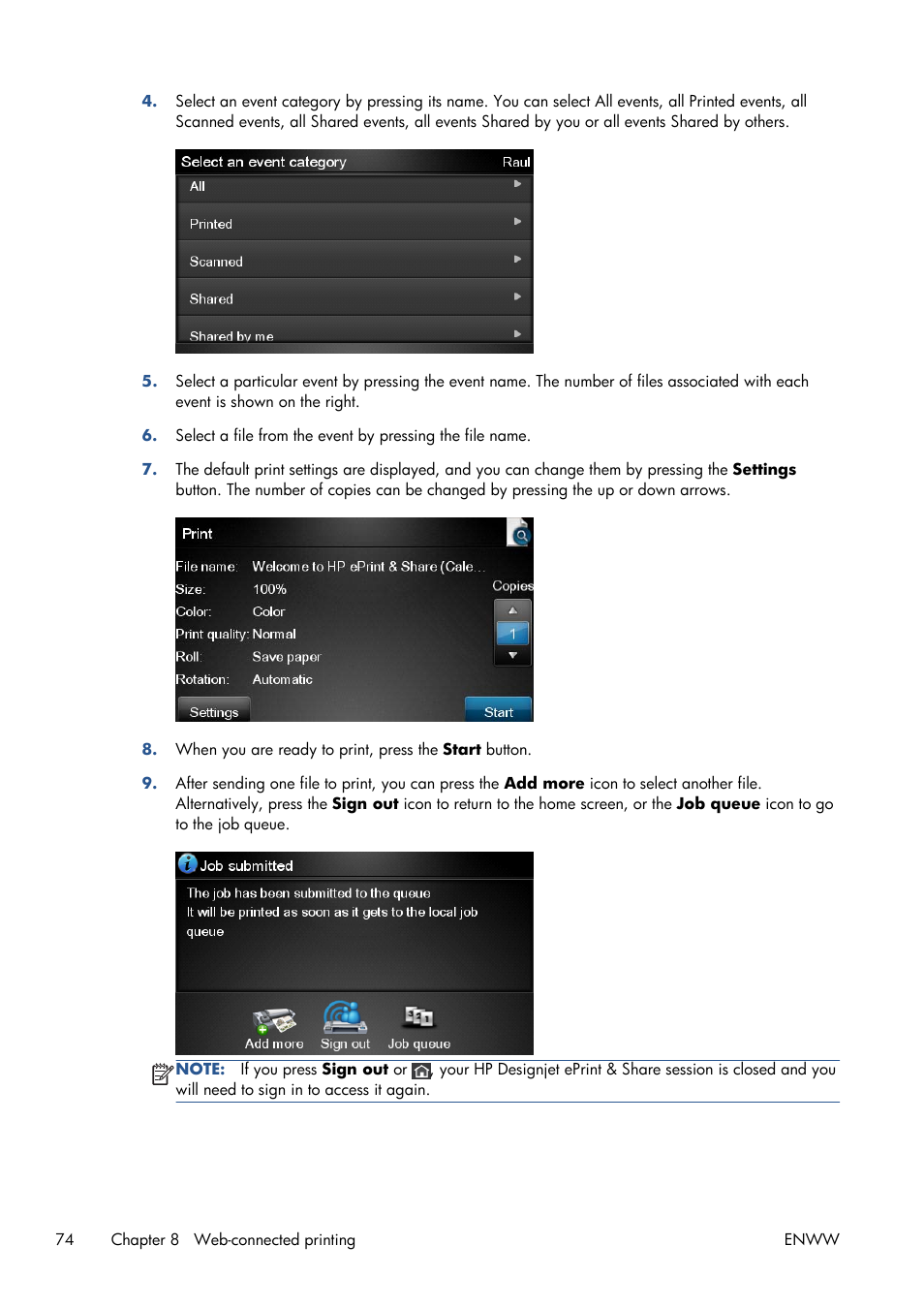 HP Designjet T1300 ePrinter User Manual | Page 82 / 224