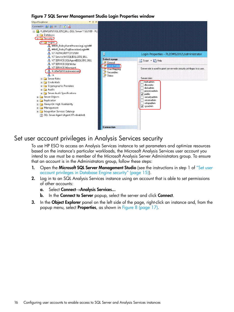 Set user account | HP ProLiant DL980 G7 Server User Manual | Page 16 / 82