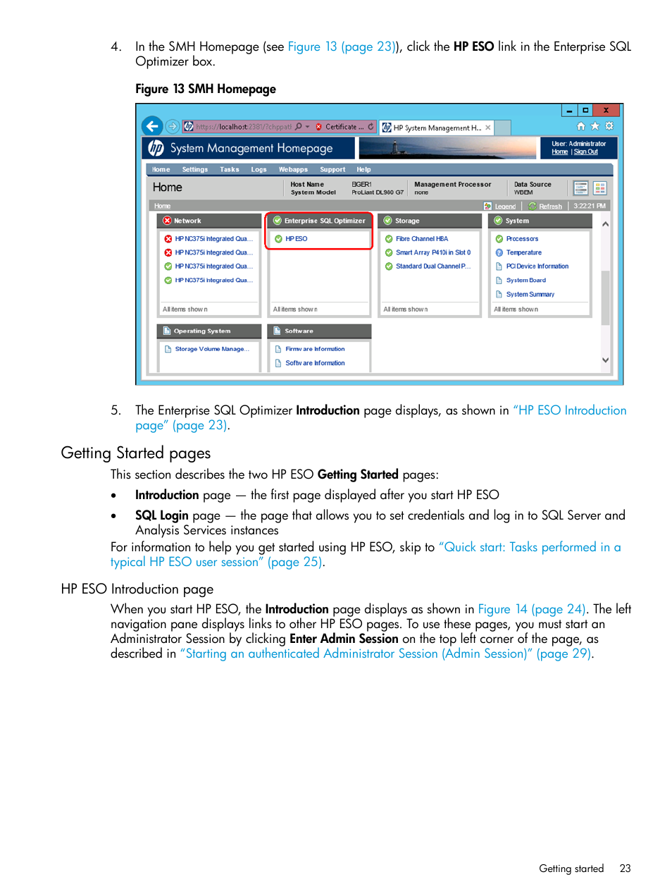 Getting started pages | HP ProLiant DL980 G7 Server User Manual | Page 23 / 82