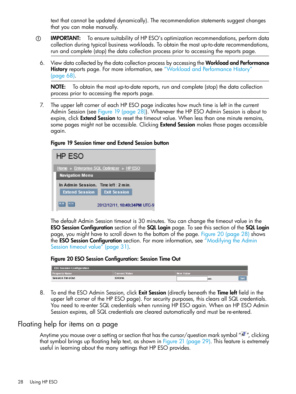 Floating help for items on a page | HP ProLiant DL980 G7 Server User Manual | Page 28 / 82