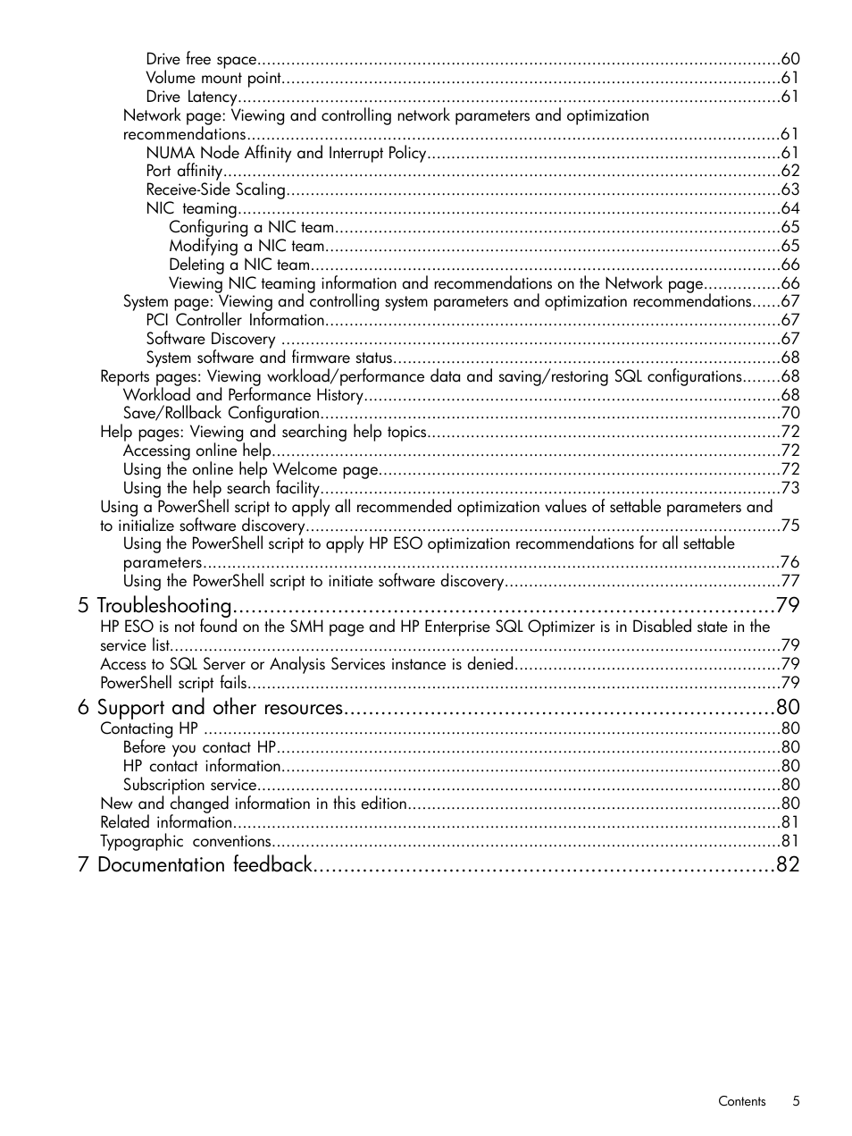5 troubleshooting, 6 support and other resources, 7 documentation feedback | HP ProLiant DL980 G7 Server User Manual | Page 5 / 82