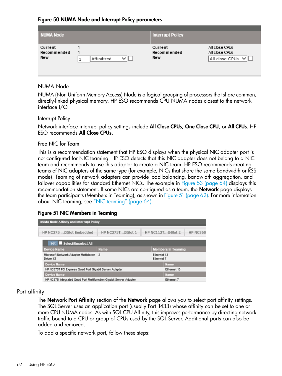 Port affinity | HP ProLiant DL980 G7 Server User Manual | Page 62 / 82