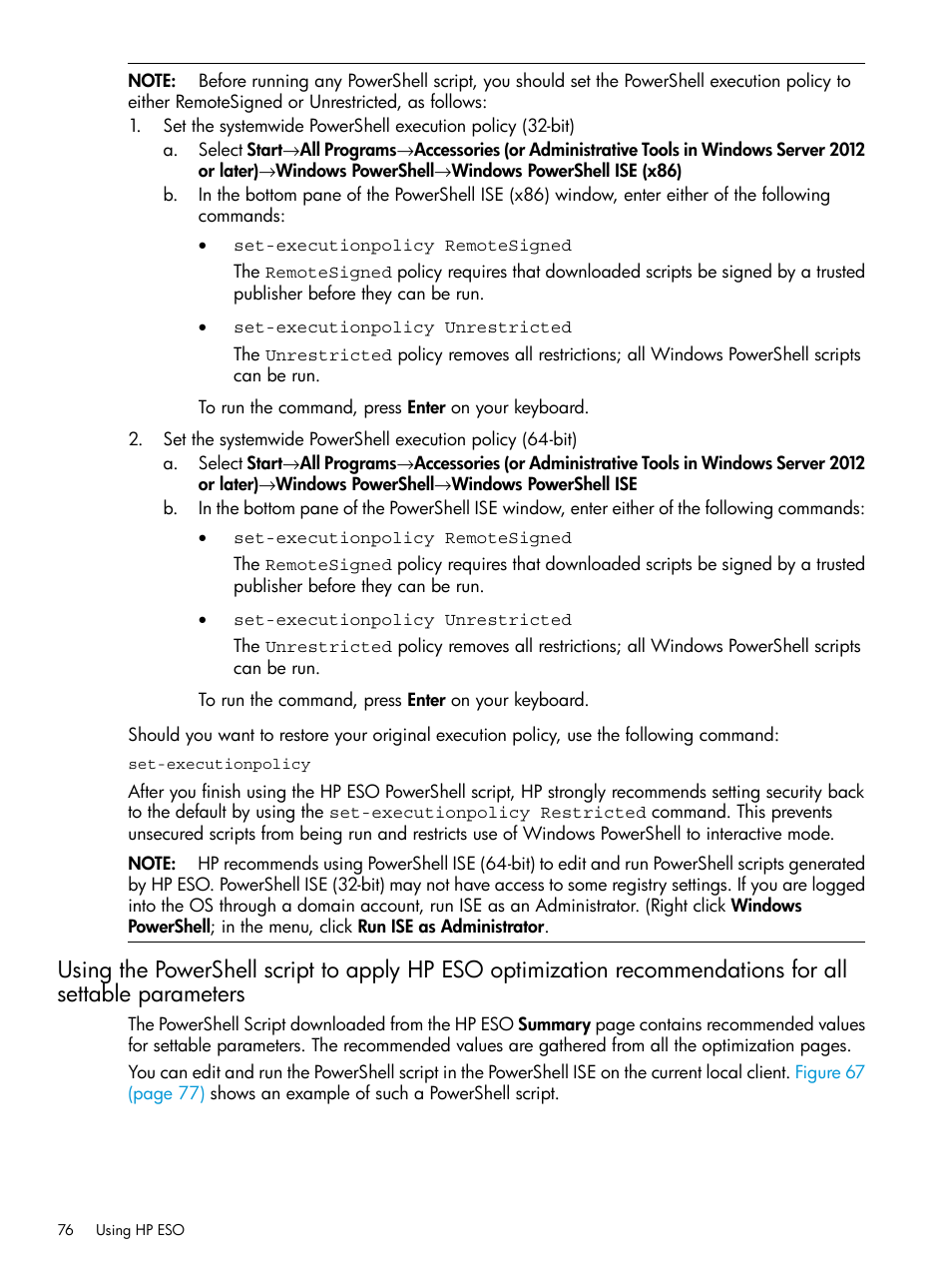 Using the powershell script to | HP ProLiant DL980 G7 Server User Manual | Page 76 / 82