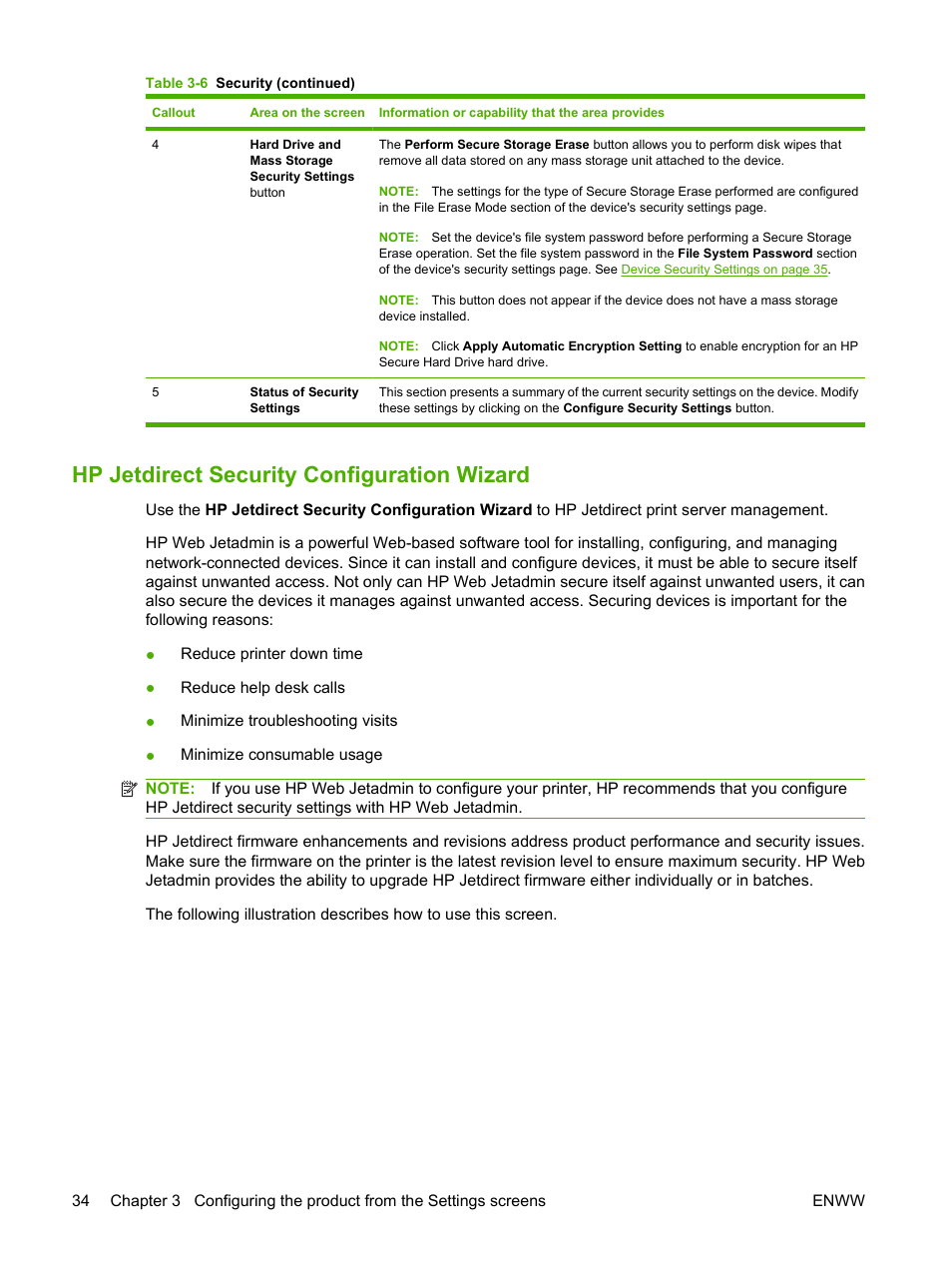 Hp jetdirect security configuration wizard | HP Laserjet p3010 User Manual | Page 44 / 74