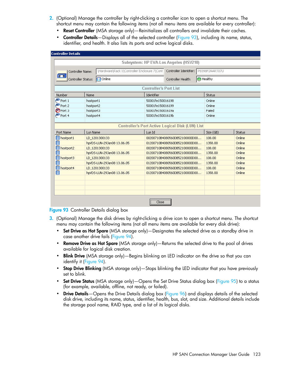 93 controller details dialog box | HP 8.20q Fibre Channel Switch User Manual | Page 123 / 162