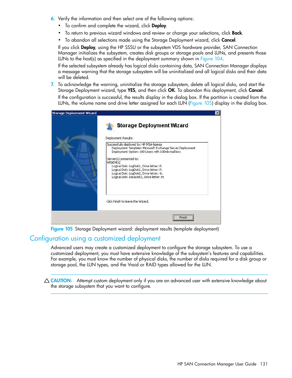 Configuration using a customized deployment | HP 8.20q Fibre Channel Switch User Manual | Page 131 / 162