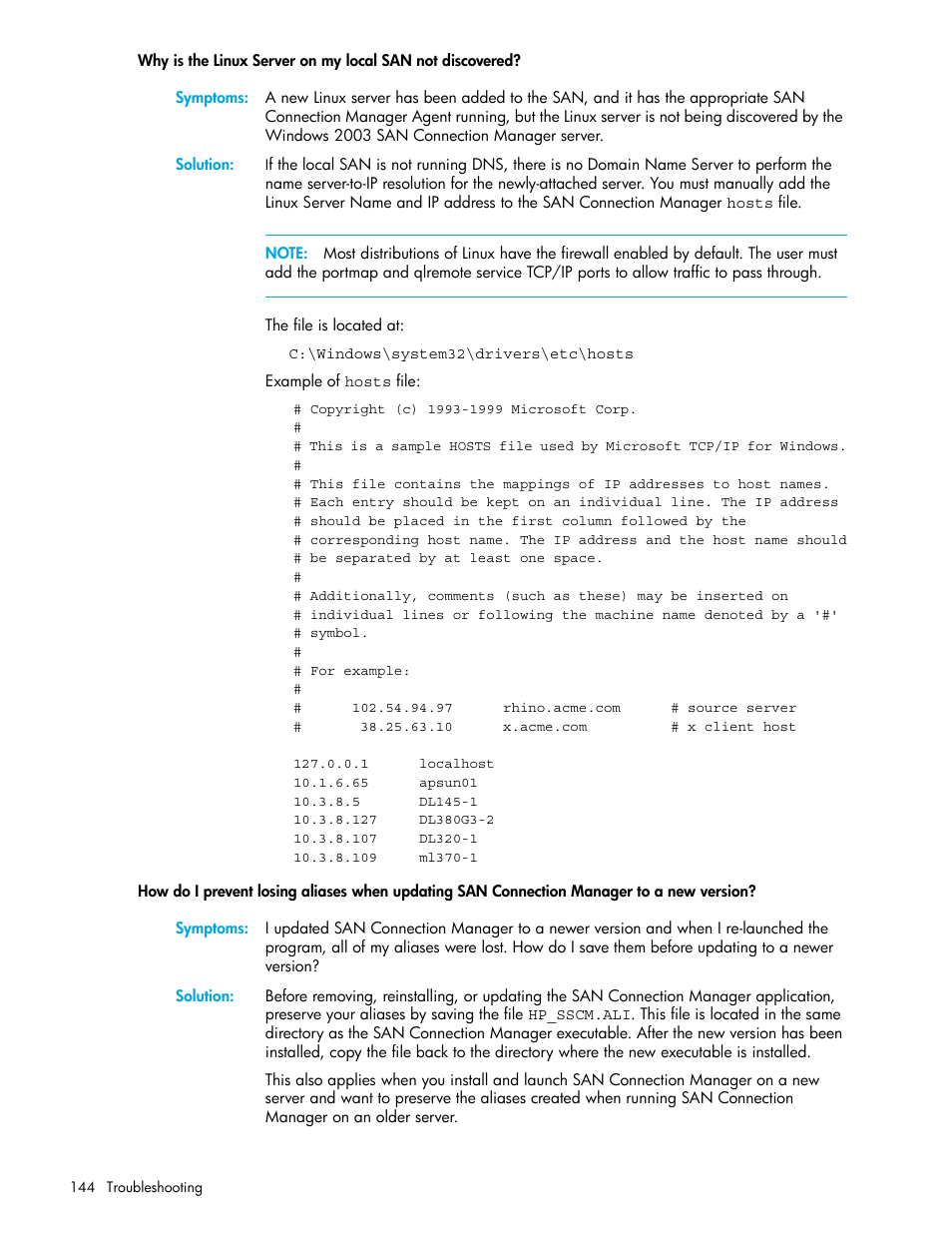 HP 8.20q Fibre Channel Switch User Manual | Page 144 / 162