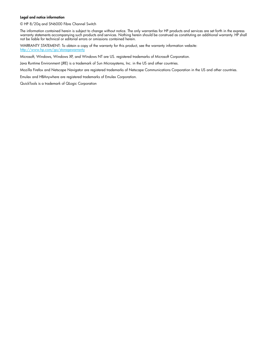 HP 8.20q Fibre Channel Switch User Manual | Page 2 / 162