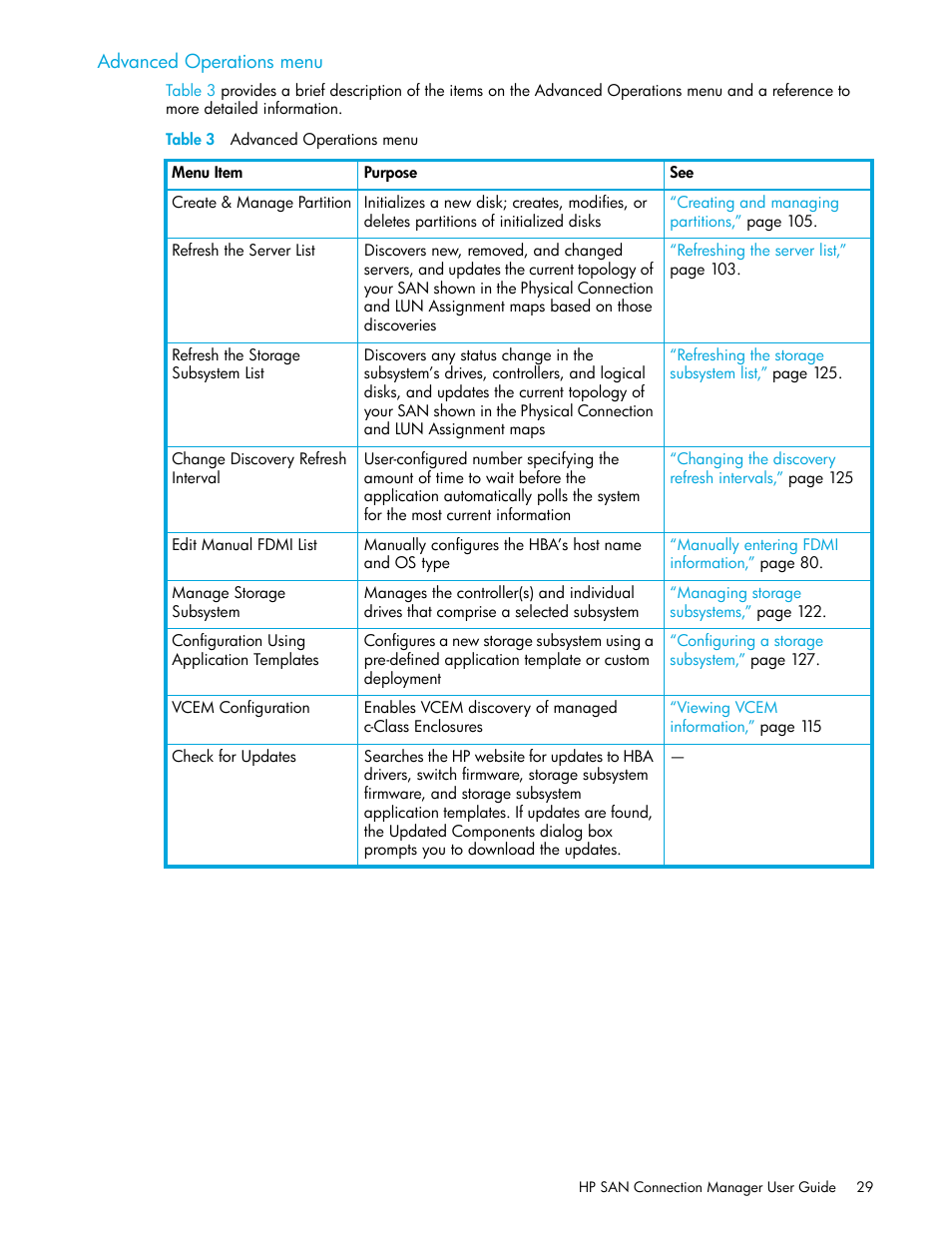 Advanced operations menu, 3 advanced operations menu | HP 8.20q Fibre Channel Switch User Manual | Page 29 / 162