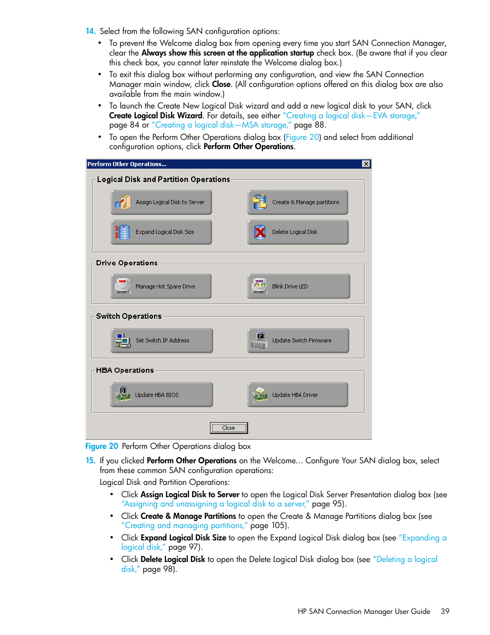 20 perform other operations dialog box | HP 8.20q Fibre Channel Switch User Manual | Page 39 / 162