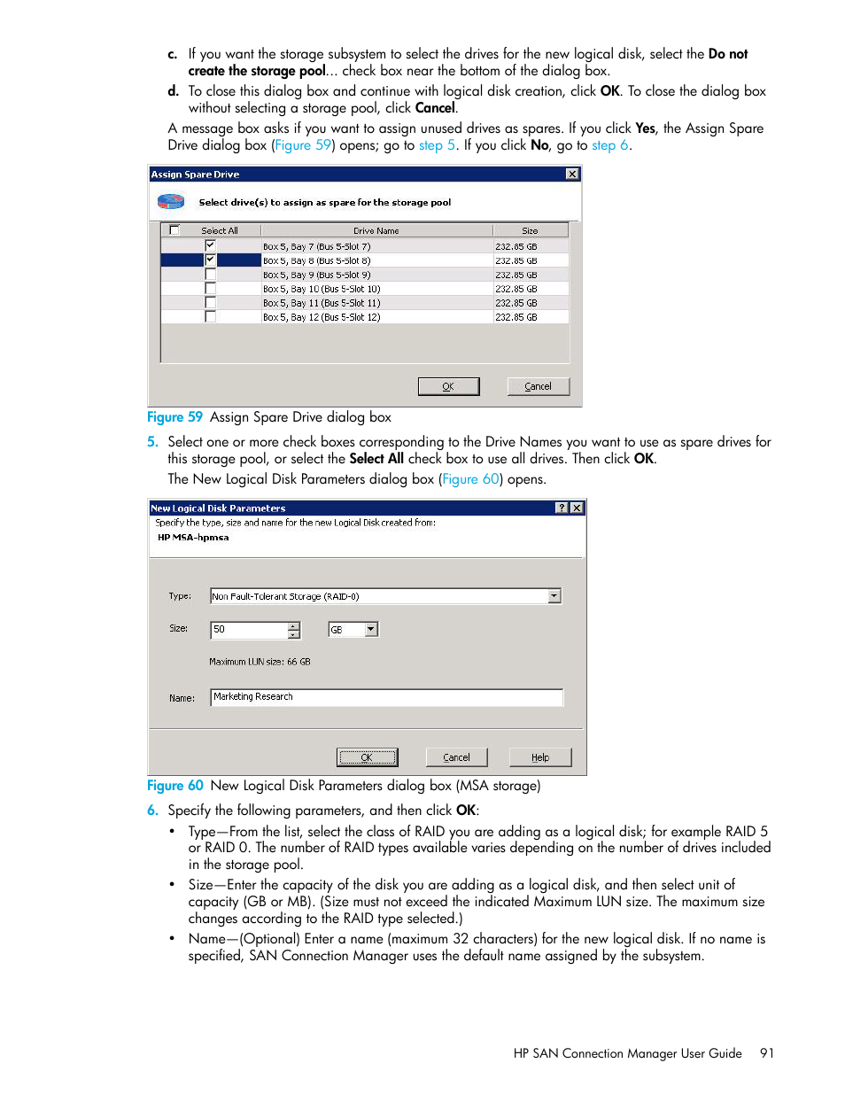 59 assign spare drive dialog box, Step 6 | HP 8.20q Fibre Channel Switch User Manual | Page 91 / 162