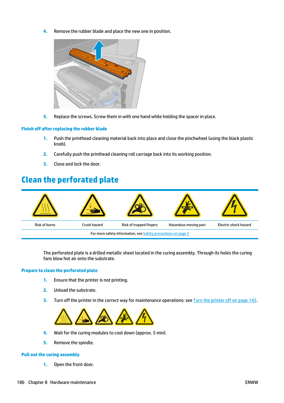 Clean the perforated plate | HP Latex 3000 Printer User Manual | Page 192 / 312