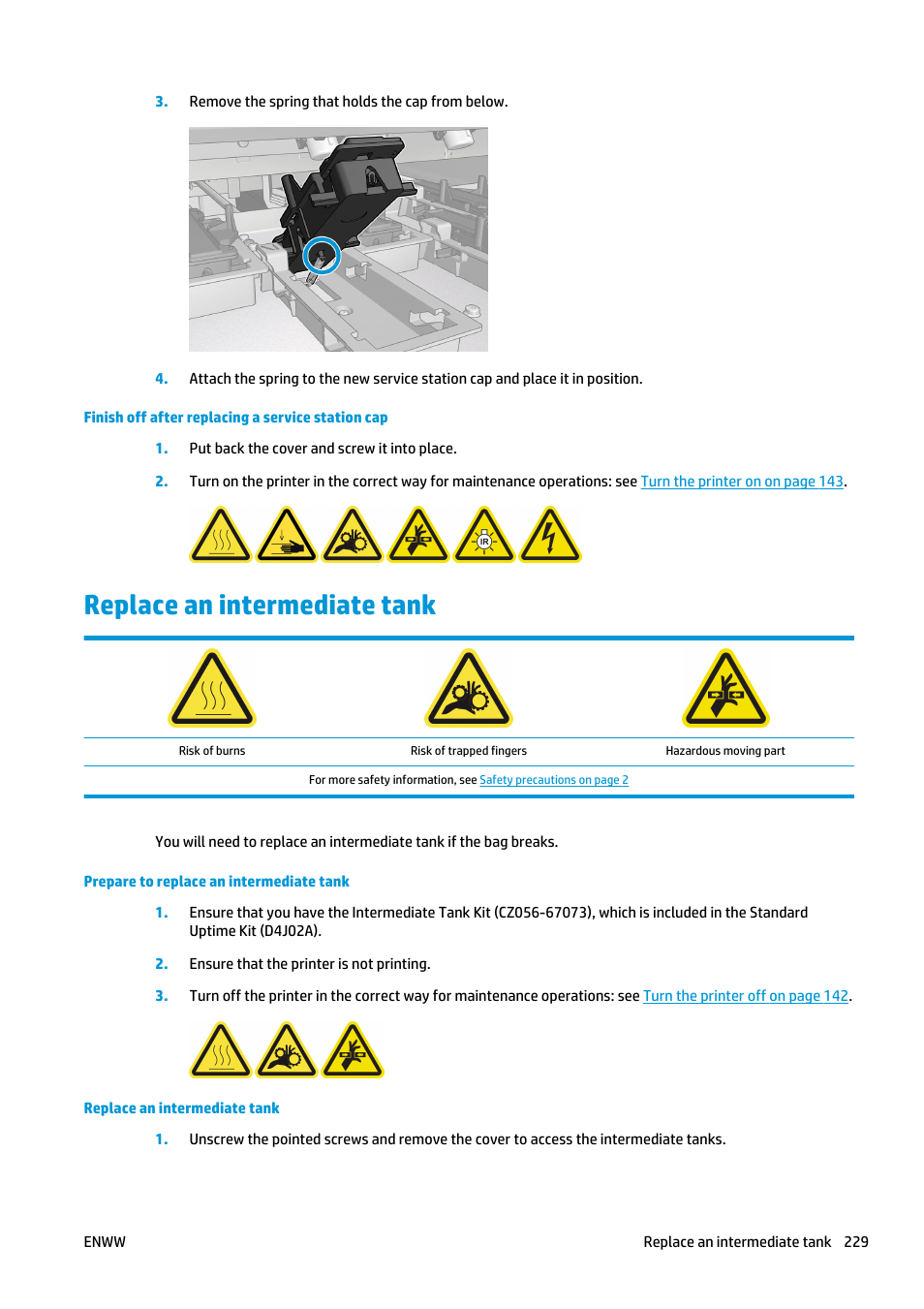 Replace an intermediate tank | HP Latex 3000 Printer User Manual | Page 235 / 312