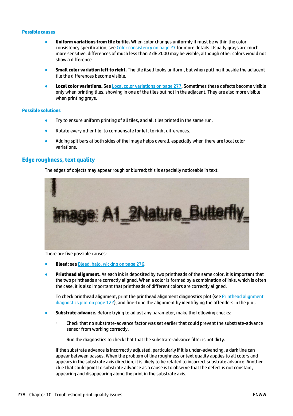 Edge roughness, text quality | HP Latex 3000 Printer User Manual | Page 284 / 312