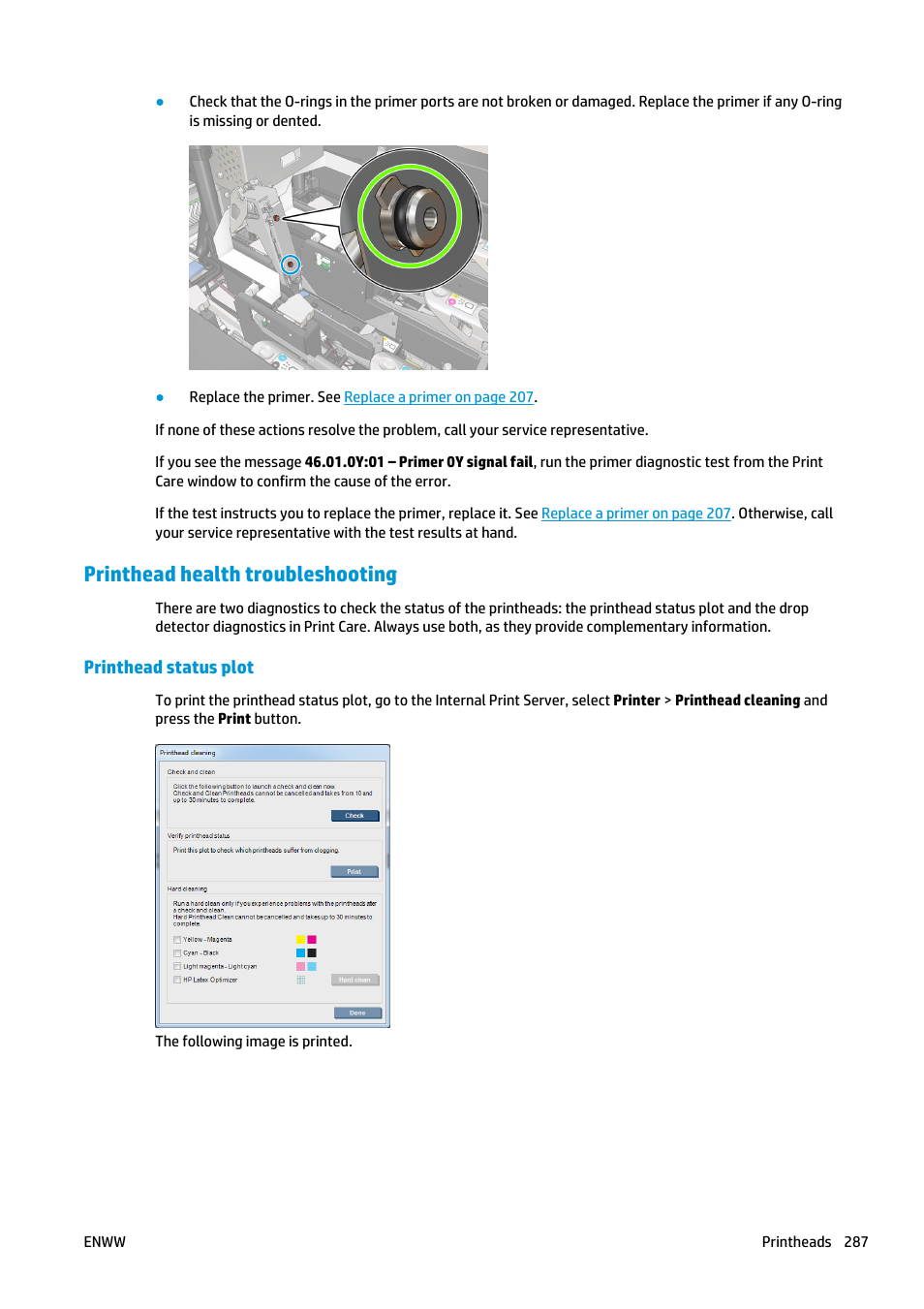 Printhead health troubleshooting, Printhead status plot | HP Latex 3000 Printer User Manual | Page 293 / 312