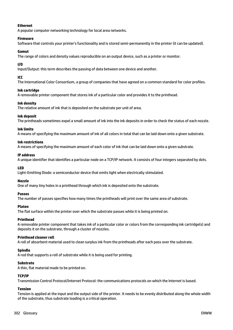 HP Latex 3000 Printer User Manual | Page 308 / 312