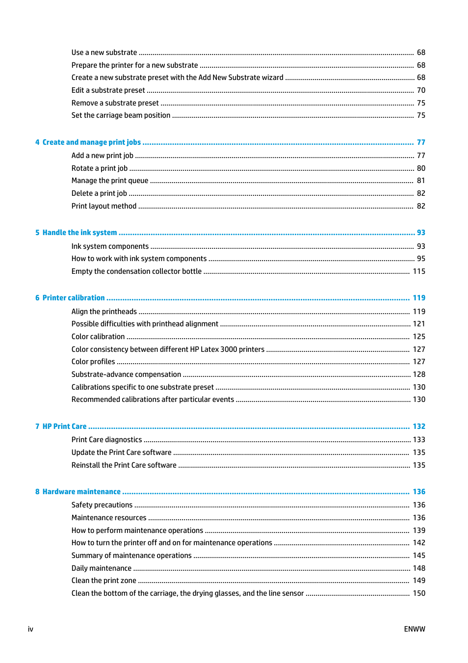HP Latex 3000 Printer User Manual | Page 4 / 312
