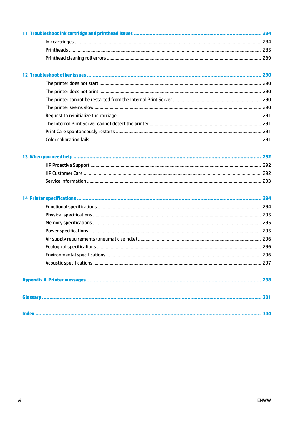 HP Latex 3000 Printer User Manual | Page 6 / 312