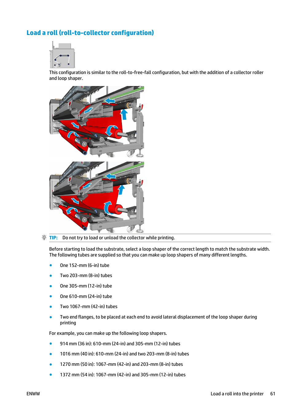 Load a roll (roll-to-collector configuration) | HP Latex 3000 Printer User Manual | Page 67 / 312