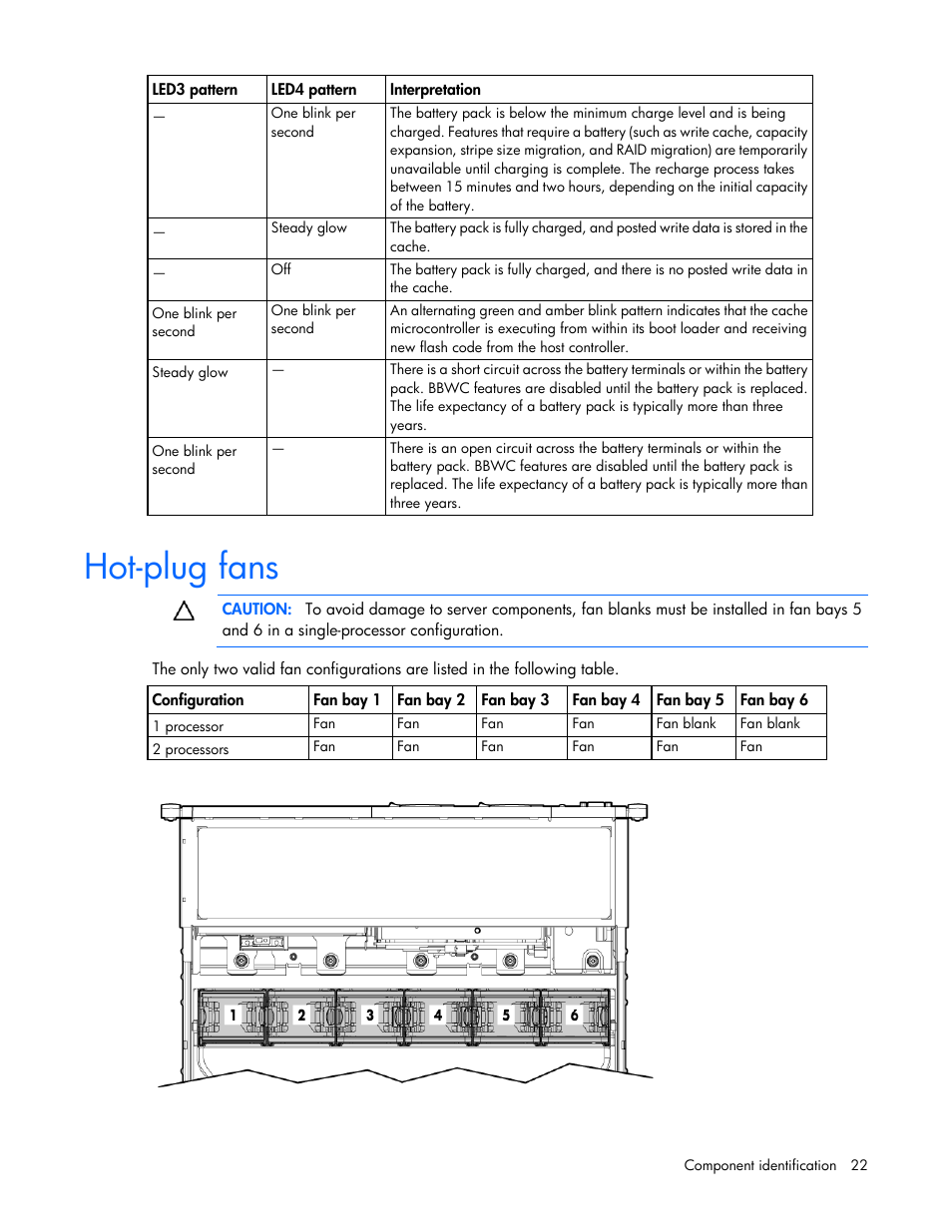 Hot-plug fans | HP ProLiant DL380 G7 Server User Manual | Page 22 / 127