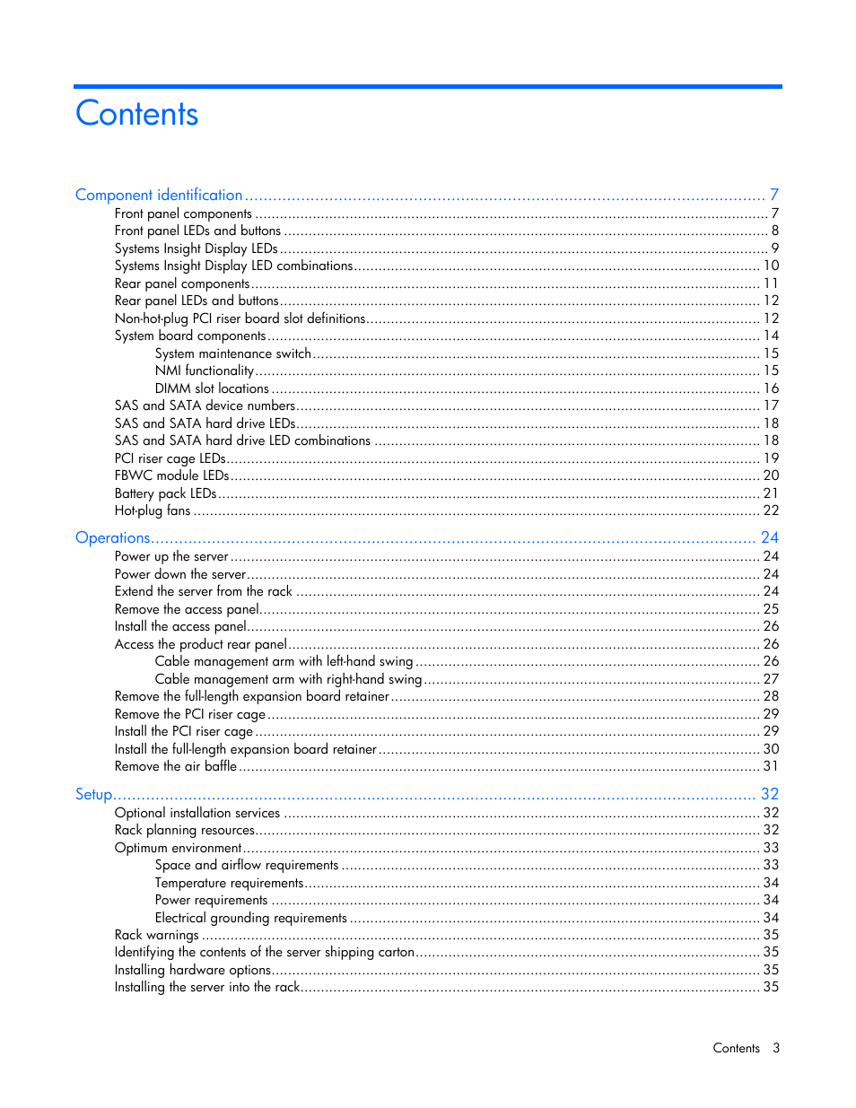 HP ProLiant DL380 G7 Server User Manual | Page 3 / 127