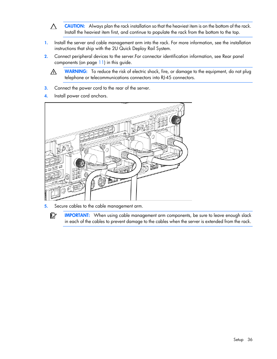 HP ProLiant DL380 G7 Server User Manual | Page 36 / 127