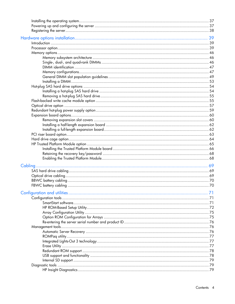 HP ProLiant DL380 G7 Server User Manual | Page 4 / 127